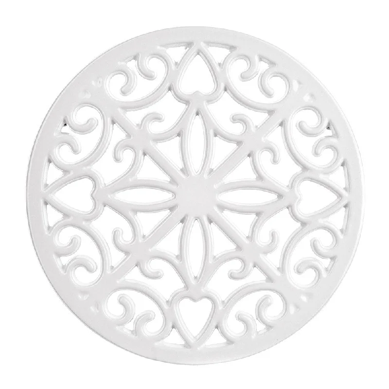 Multi-use dinnerware for casual dining-Cast Iron Trivet White 20cm