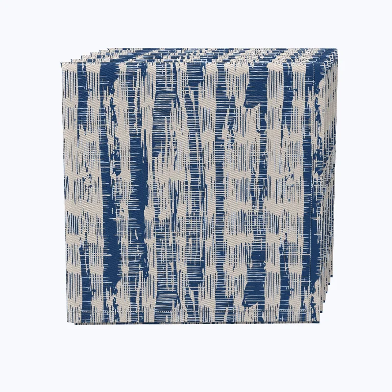 Chic stainless steel forks for dining-Blue Batik Stripe Napkins