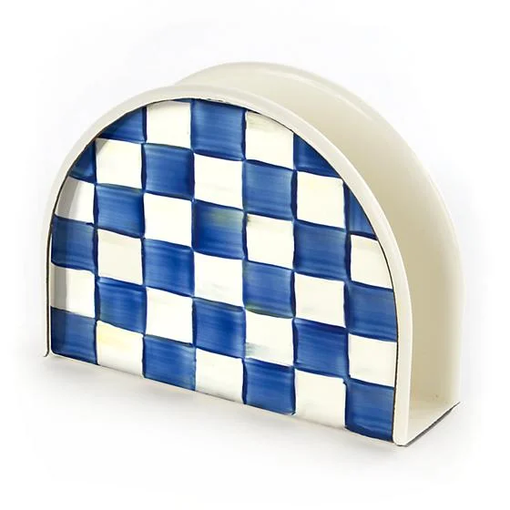 Designer dinnerware with bold designs-Royal Check Napkin Holder