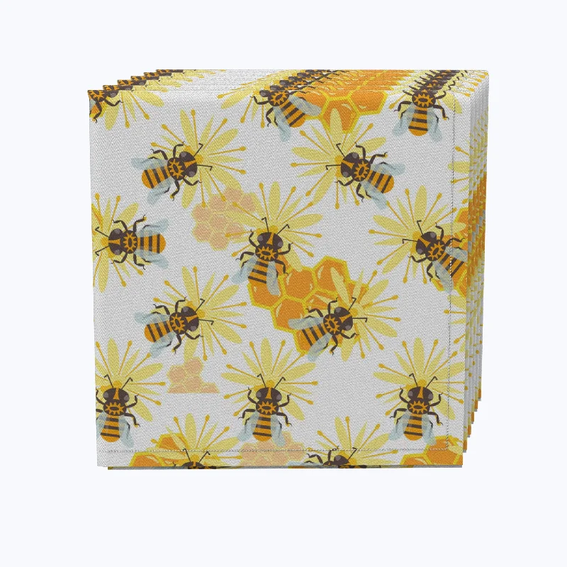 Boho-inspired glass bowls-Honey Bee Sketch Napkins