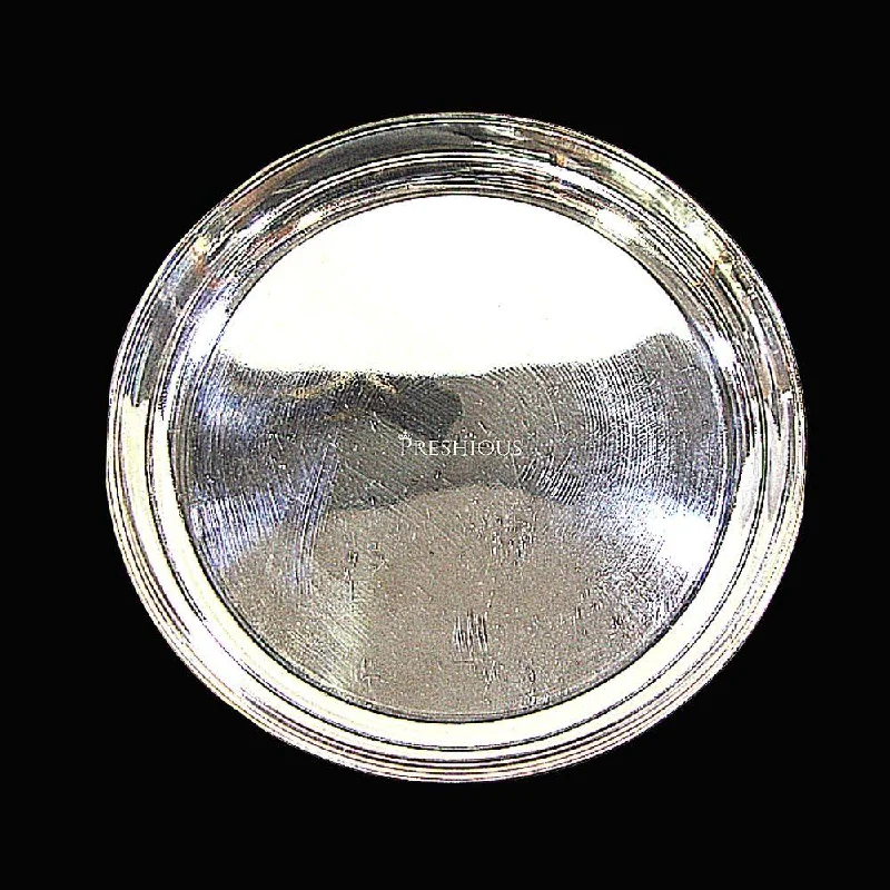 Designer porcelain plates with patterns-925 Sterling Silver Bangalore Thali Plate - 50 grams