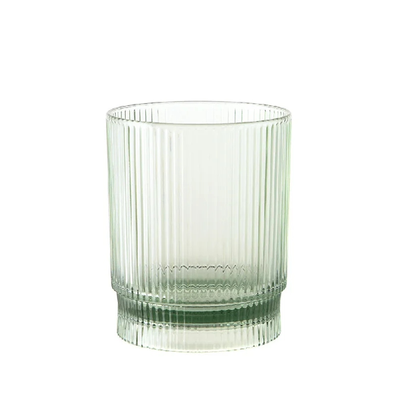 Minimalist ceramic bowls for home-Acrylic Tumbler Ribbed Green 285ml