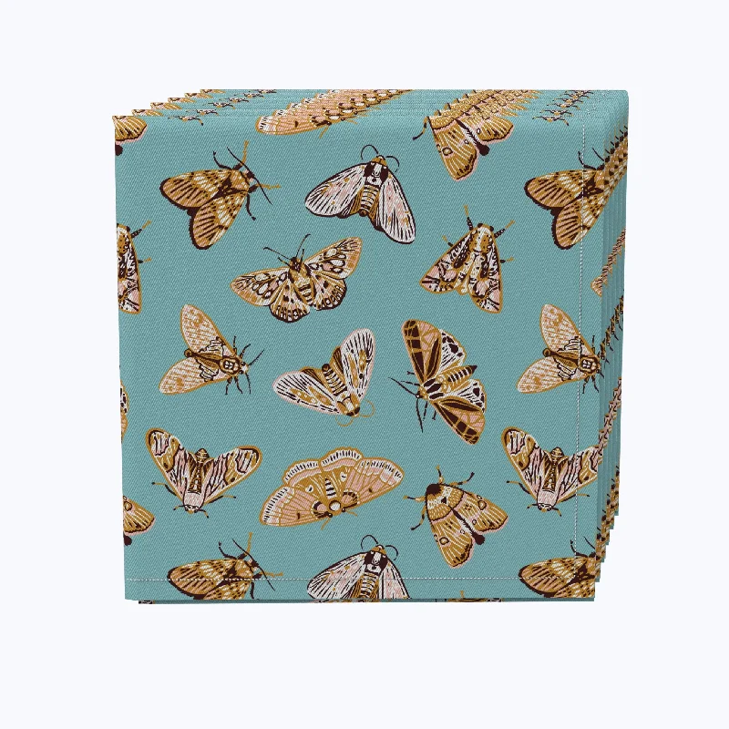 Elegant porcelain plates for dinner-Moths on Blue Background Napkins