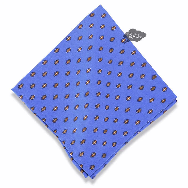 Stylish silicone plates for camping-Lisa Blue Provence Cotton Napkin by Le Cluny