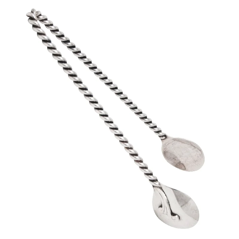 Mini dinner plates for small portions-Revere Sterling Silver Twisted Handle Tongs