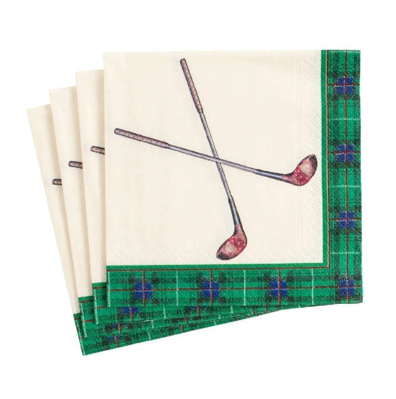 Affordable glass plates for parties-Golfing Paper Cocktail Napkins