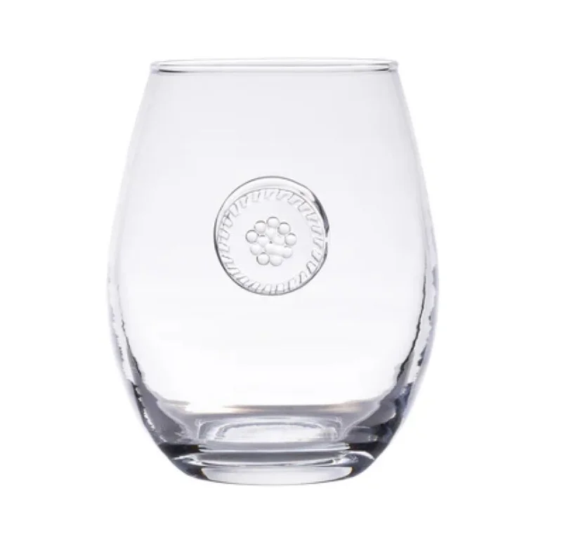 Stylish insulated tumblers for office-Juliska Berry and Thread Stemless White Wine Glasses