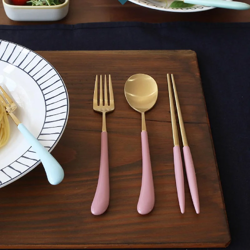 Elegant porcelain plates for dinner-[Bogen]  Swan Kids Cutlery Set (Spoon, Fork, Chopsticks)