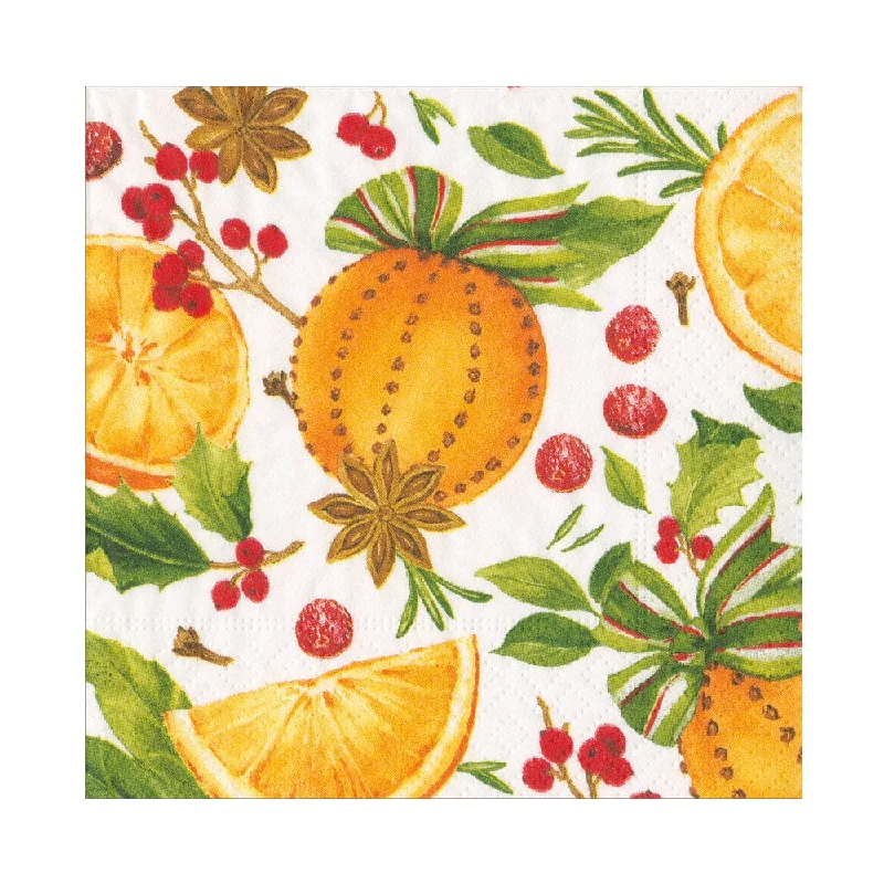 Designer glass trays with handles-Caspari Luncheon Napkins: Orange Spice