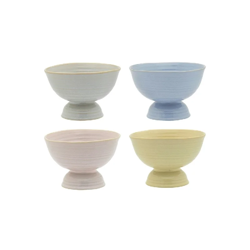 Elegant porcelain bowls with rims-Ecology  Ottawa  Set of 4 Icecream Coupes 13cm