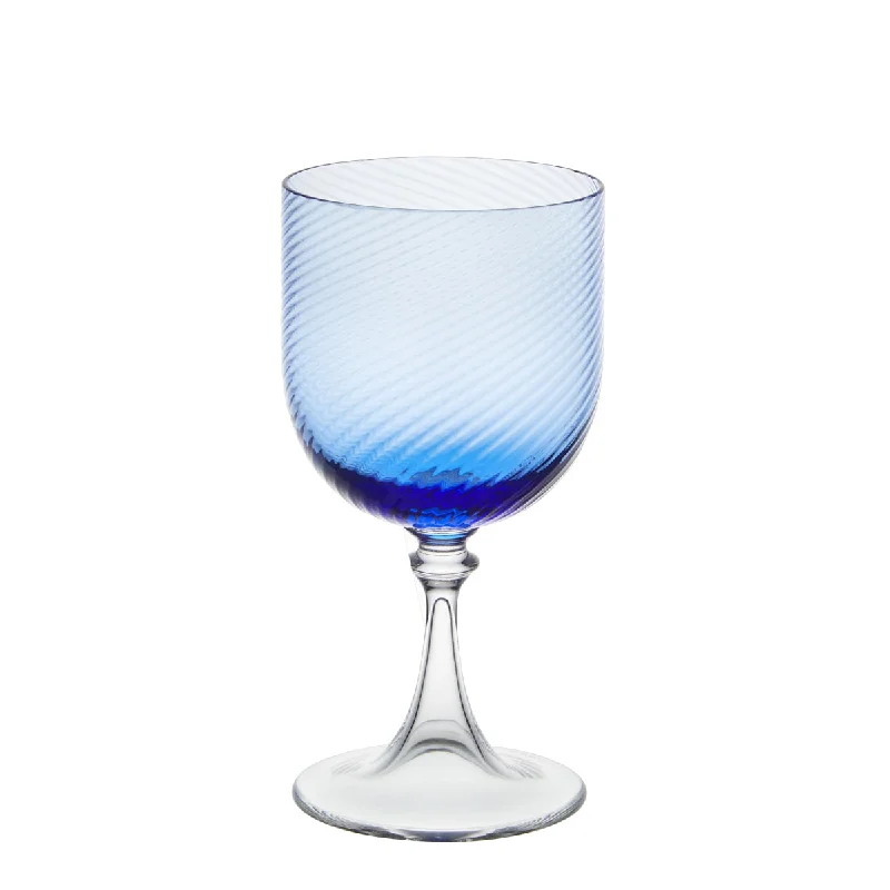 Mini travel cups for hot drinks-Murano Red Wine Glass Blue