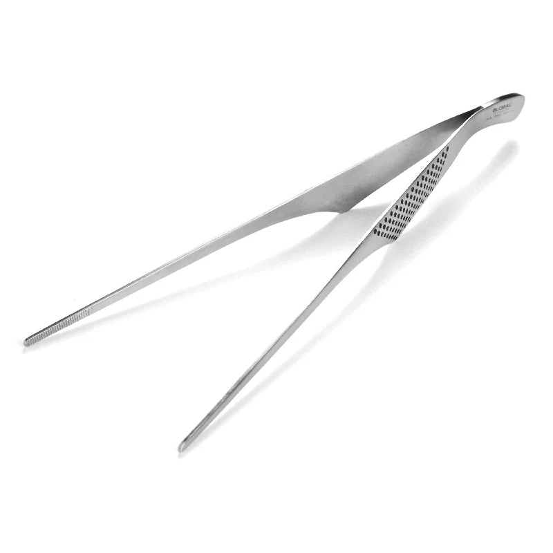 Designer mini plates for appetizers-Global 11.5" Chef's Precision Plating Tweezers/Tongs