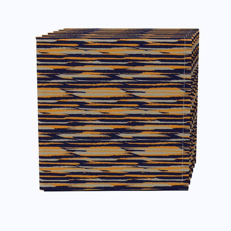 Casual glass platters for daily use-Orange Brush Stroke Napkins