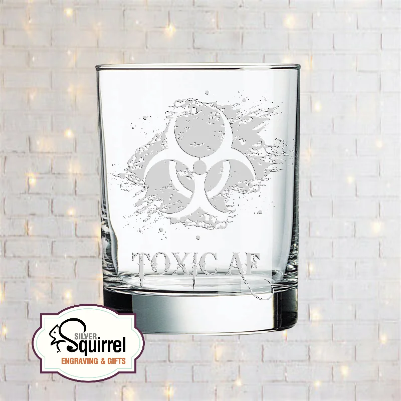 Small stainless steel tumblers-Double Old Fashioned Glass {Biohazard Toxic AF}