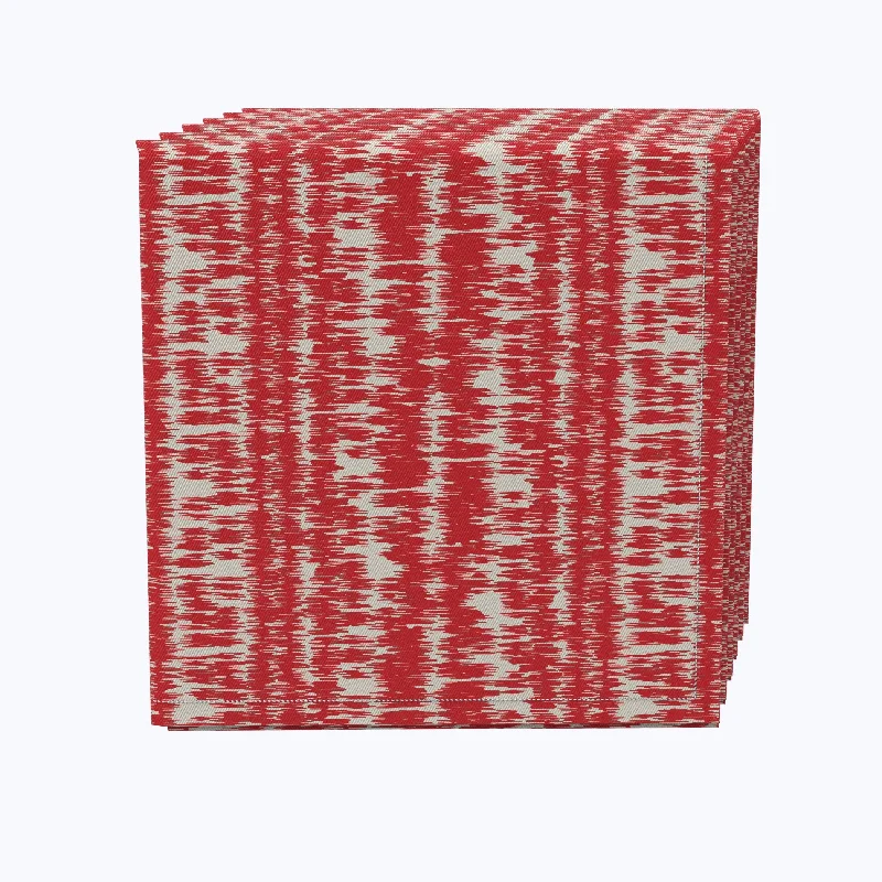 Chic stainless steel forks for dining-Red Ikat Design Napkins