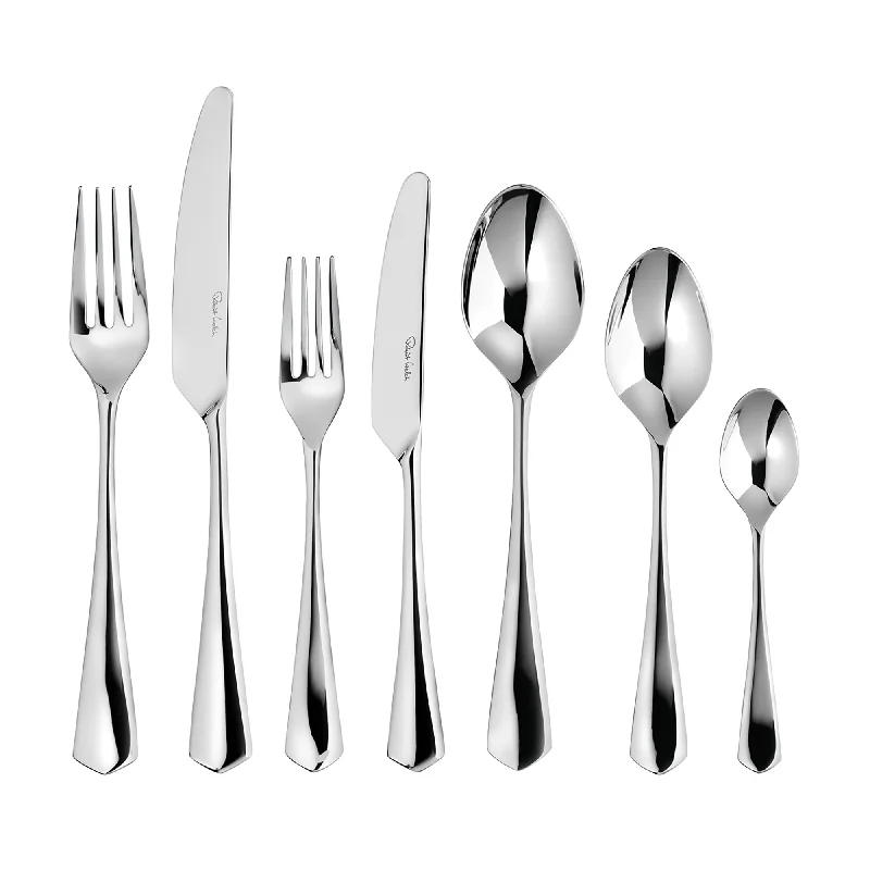 Trendy matte black dinner sets-Westbury Bright Cutlery Set, 56 Piece for 8 People