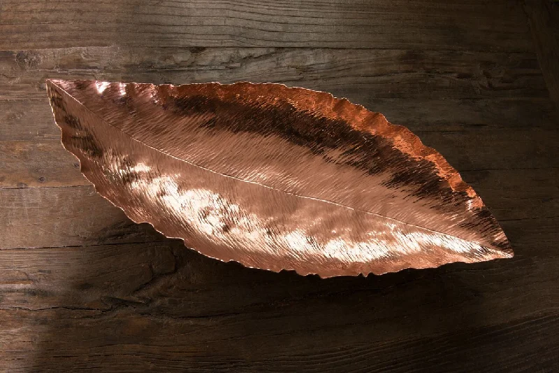 Vintage-inspired porcelain plates-Copper Banana Leaf Bowl