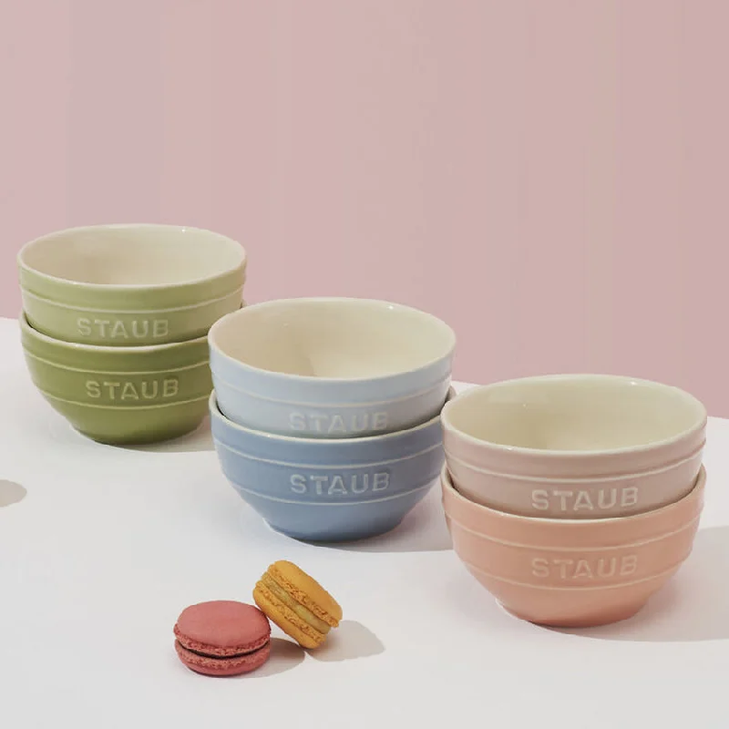 Reusable plastic bowls with lids-Staub | Ceramics 6Pc Bowl Set Macaron - Multi Colour