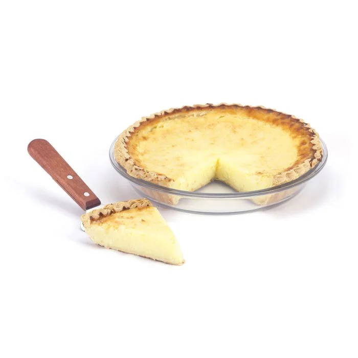 Chic ceramic platters with designs-Pie Server with wooden handle