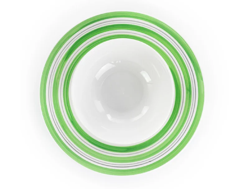 Luxury crystal dishes for dining-126914121, Gibson Home - Sunset Stripe, 10.5'' Ceramic Dinner Plate