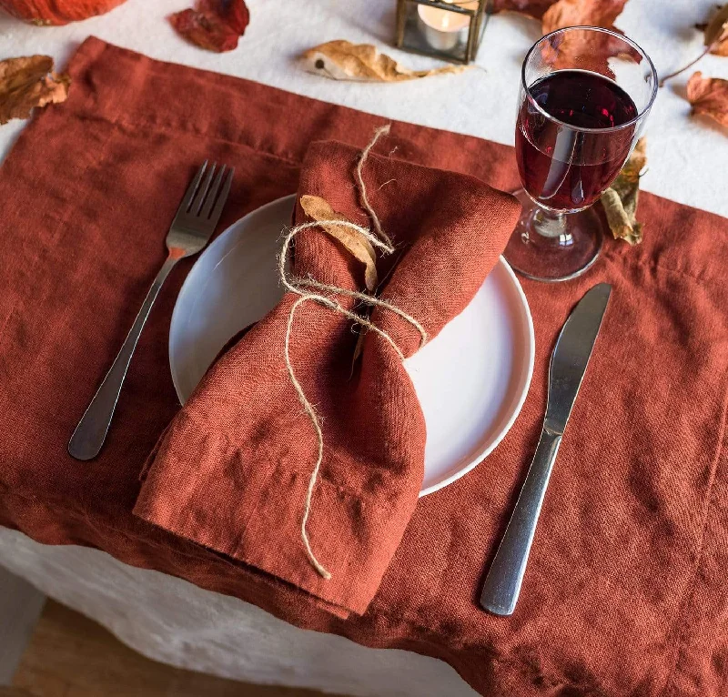 Large glass platters for entertaining-St. Barts Linen Napkin