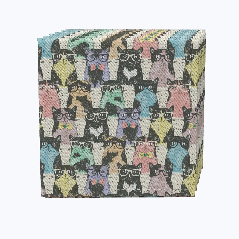 Designer dinnerware with bold designs-Smarty Cats Napkins