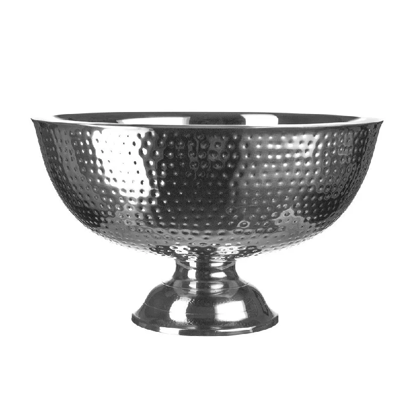 Stylish bamboo dishes for eco-lovers-Champagne Tub Stainless Steel Hammered 43x43x25cm