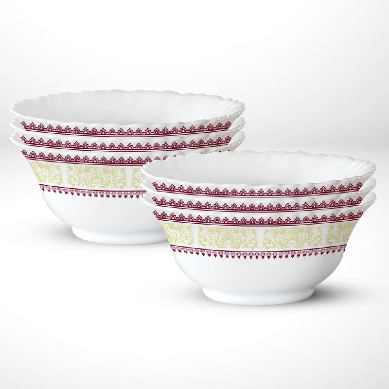 Elegant porcelain bowls with rims-Larah by Borosil Elega Soup Bowl Set