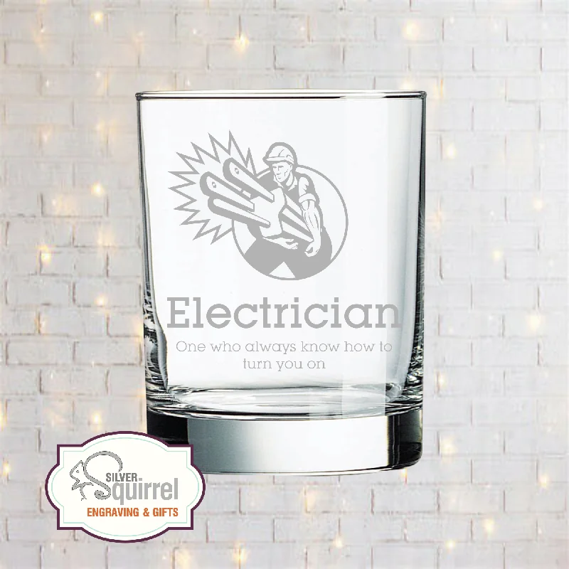 High-end crystal tumblers for cocktails-Double Old Fashioned Glass {Electrician...turn you on}