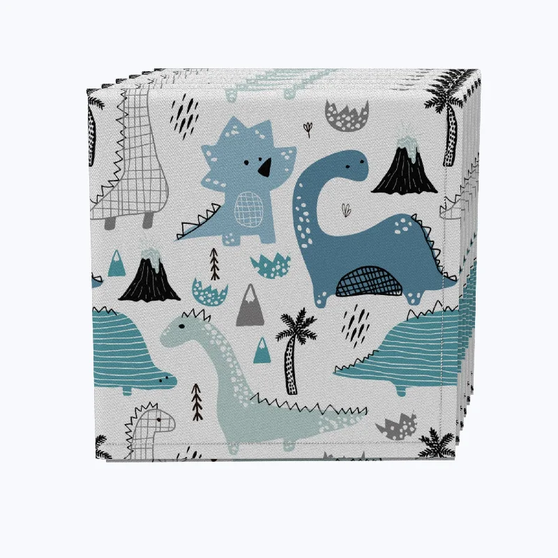 Eco-friendly bamboo plates for picnics-Hand Drawn Dinosaurs Napkins