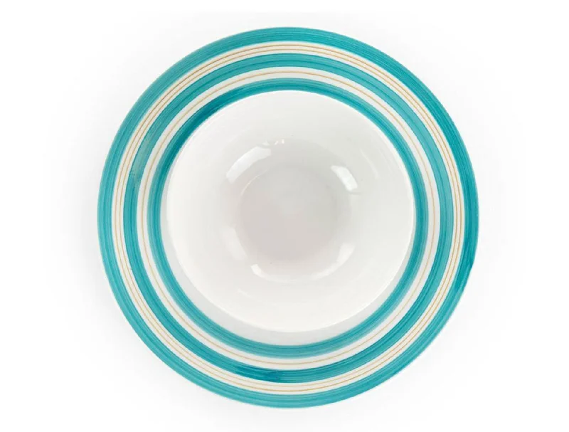 Custom-engraved serving trays-126913122, Gibson Home - Sunset Stripe, 10.5'' Ceramic Dinner Plate