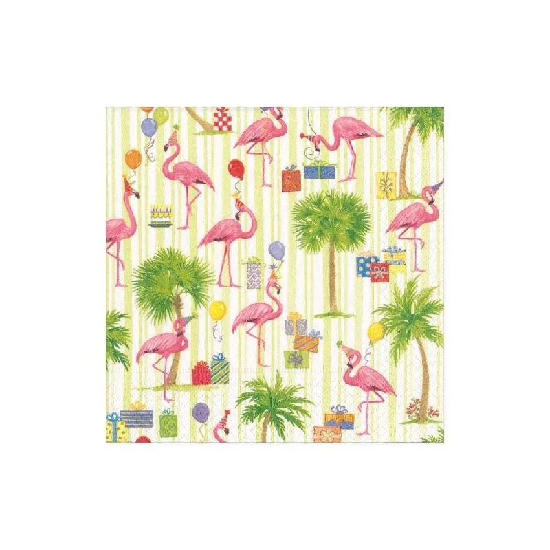 High-quality glass plates for meals-PARTY FLAMINGOS Cocktail Napkins