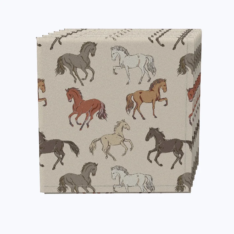 Compact silicone trays for travel-Wild Horses Napkins