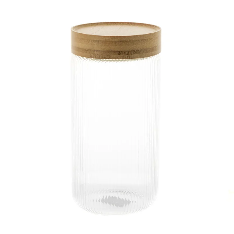 Classic white ceramic plates-STORAGE CANISTER Ribbed Glass 1200ml