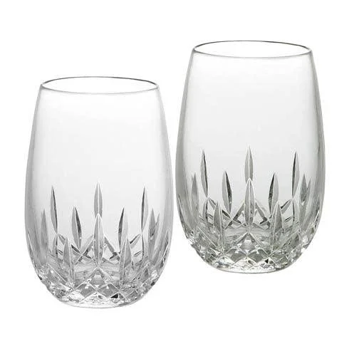 Chic ceramic tumblers with designs-Waterford | Lismore Nouveau Stemless Wine White 8 Oz - Set of 2