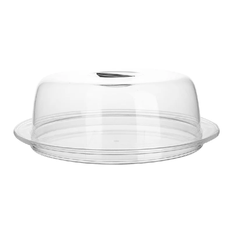 Casual glass platters for daily use-Acrylic Cake Dome Set 35x11cm