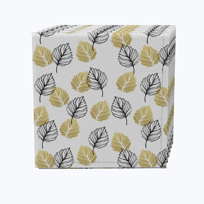 Stylish gold-trimmed plates-Golden Leaves Napkins