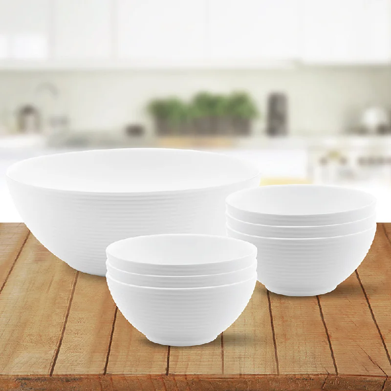 Casual glass platters for daily use-Larah by Borosil White Pudding Set