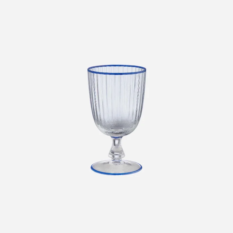 Compact glass mugs for espresso-Filo Blu White Wine Glass