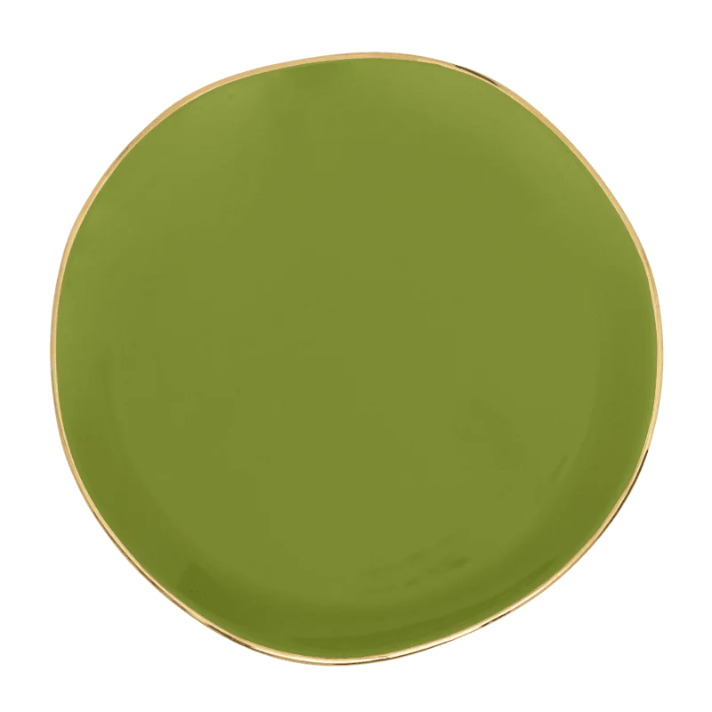 Lightweight trays for outdoor dining-Good Morning plate Ø17 cm - Ever Green Sprig