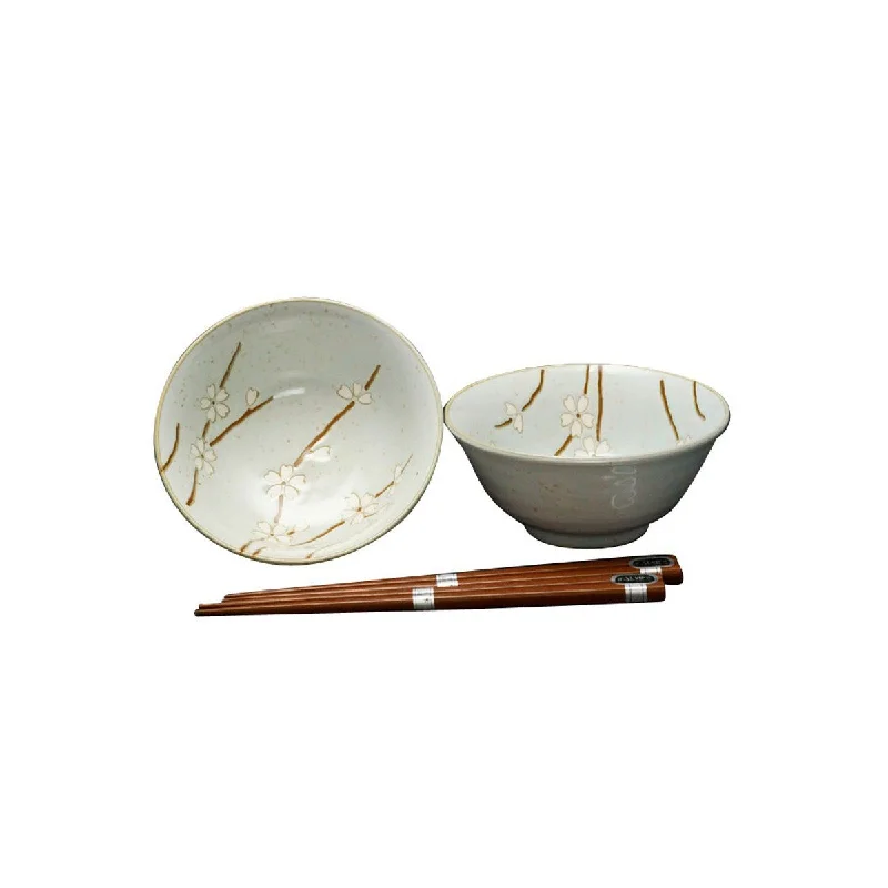 Luxury dinnerware sets for guests-Concept Japan Sousunka Bowl with Chopstick Grey Set of 2