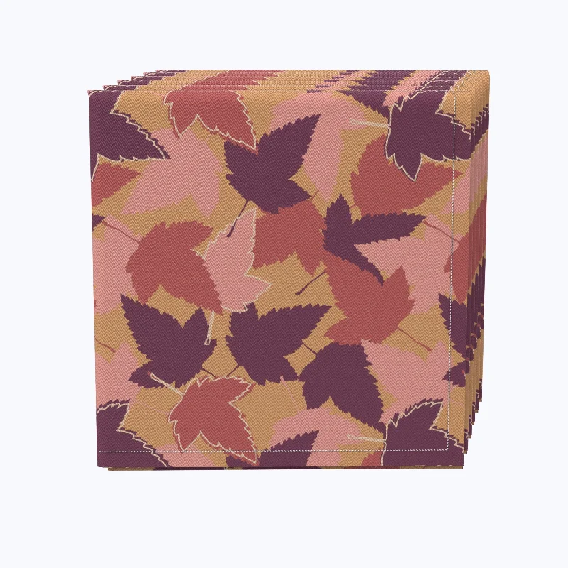 Retro-style ceramic plates for home-Fall Season Maple Leaves Napkins