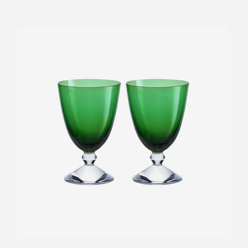 Durable camping cups with handles-Véga Glass Green - Set of 2