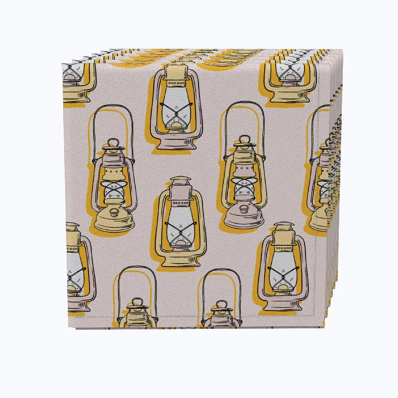 Designer dinner plates with patterns-Camping Lanterns Napkins