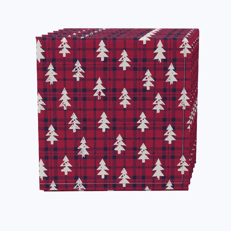 Designer mini plates for appetizers-Holiday Woodland Plaid Napkins