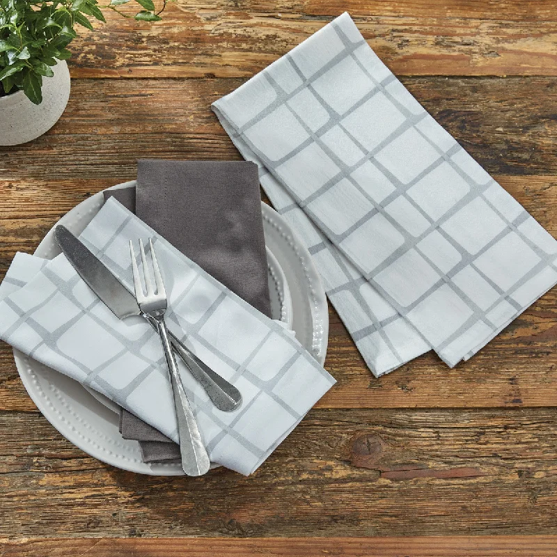 Large stainless steel serving trays-Luca Napkin Set of 4  Park Designs