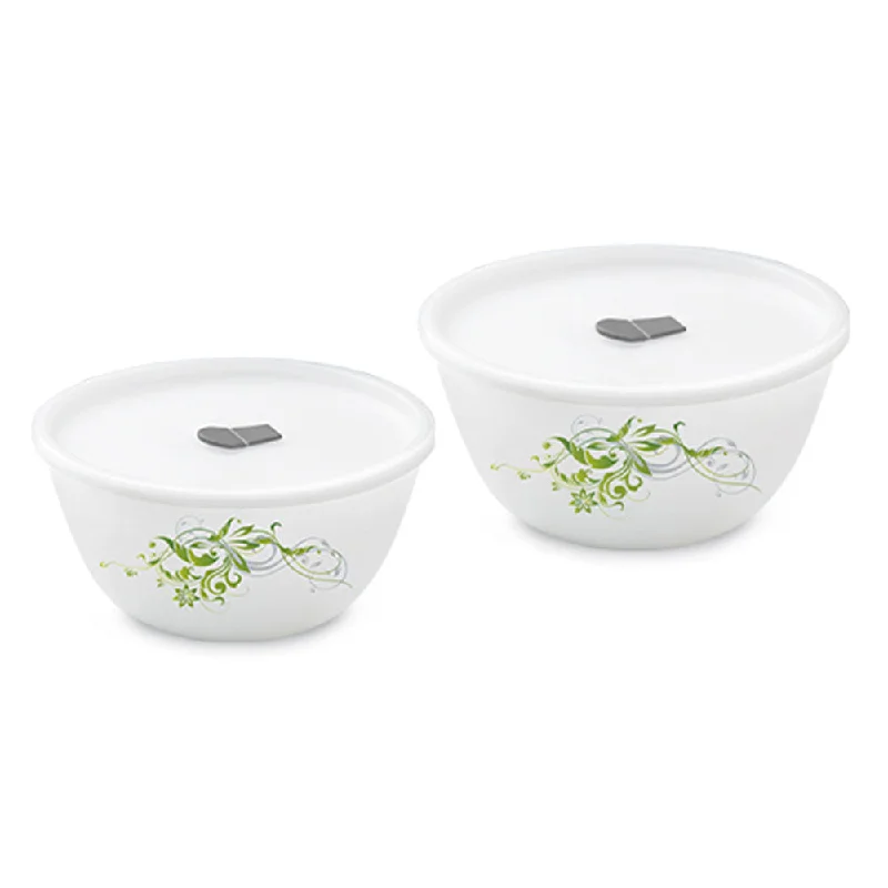 Affordable plastic plates for parties-Larah by Borosil Erba Mixing Bowl Set w Lid