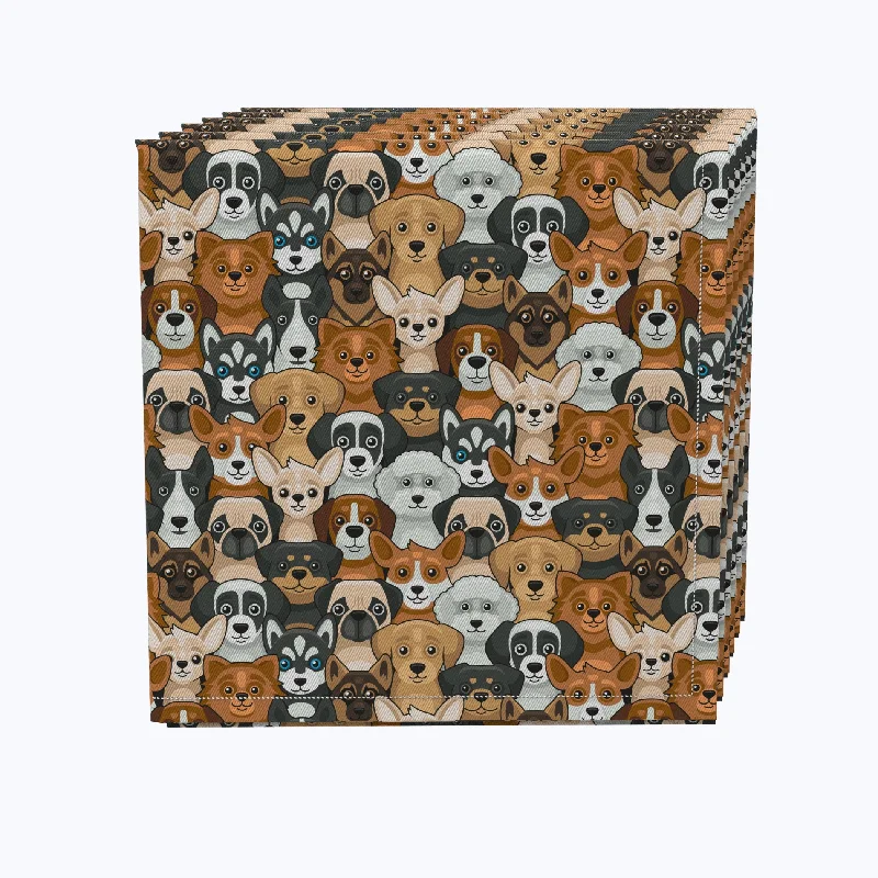 Large glass platters for entertaining-Cheerful Dogs Napkins