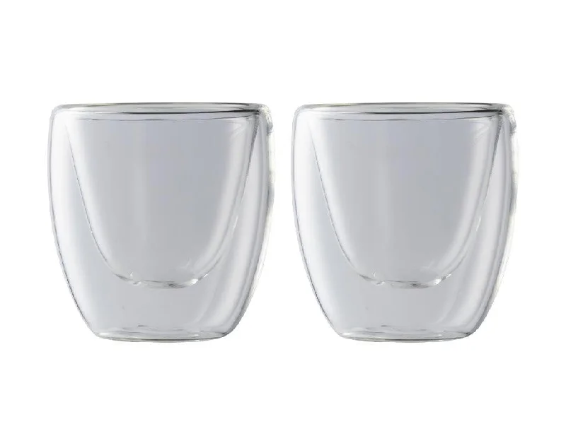 Oversized tumblers for hydration-Maxwell & Williams Blend Double Wall Espresso Coffee Cup 80ML Set of 2 GB