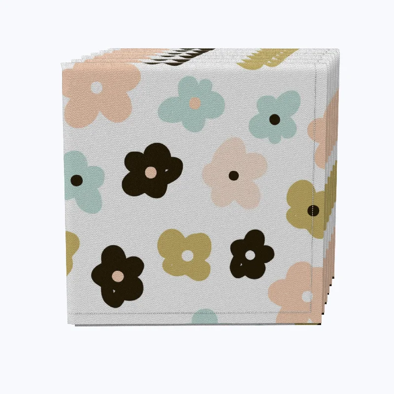 Eco-friendly bamboo plates for picnics-Cartoon Flowers Napkins